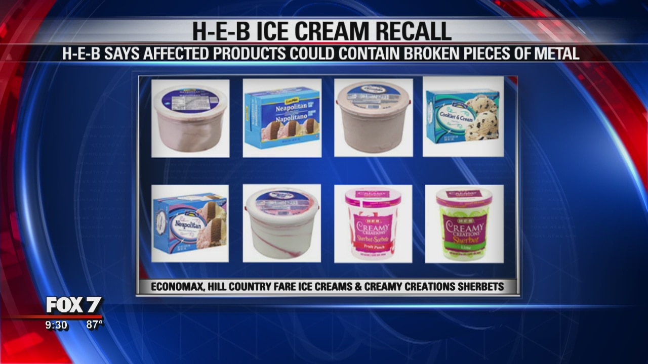 H-E-B ice cream recall