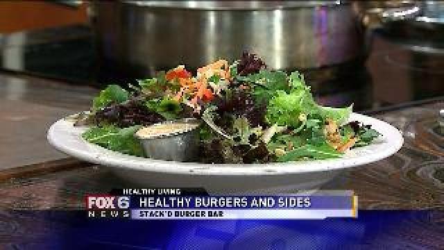 Healthy burgers and sides