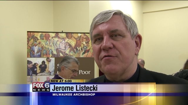 "Such a great tradition:" Archbishop Listecki hands out Easter hams, food boxes to families in need