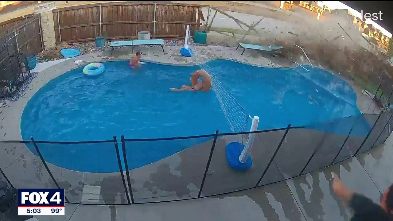 Children in pool nearly hit by speeding Fort Worth driver