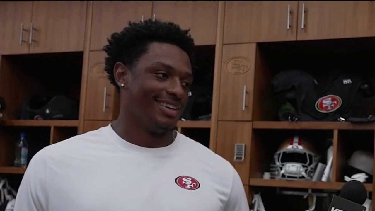 49ers locker room interview with Jaden Dugger