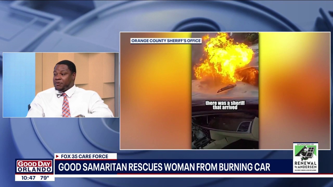 FOX 35 Care Force: Good Samaritan helps rescue woman from burning car