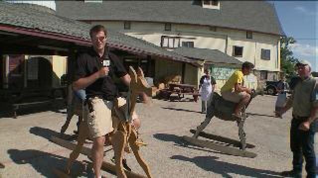 Chip checks out activities at farm fair
