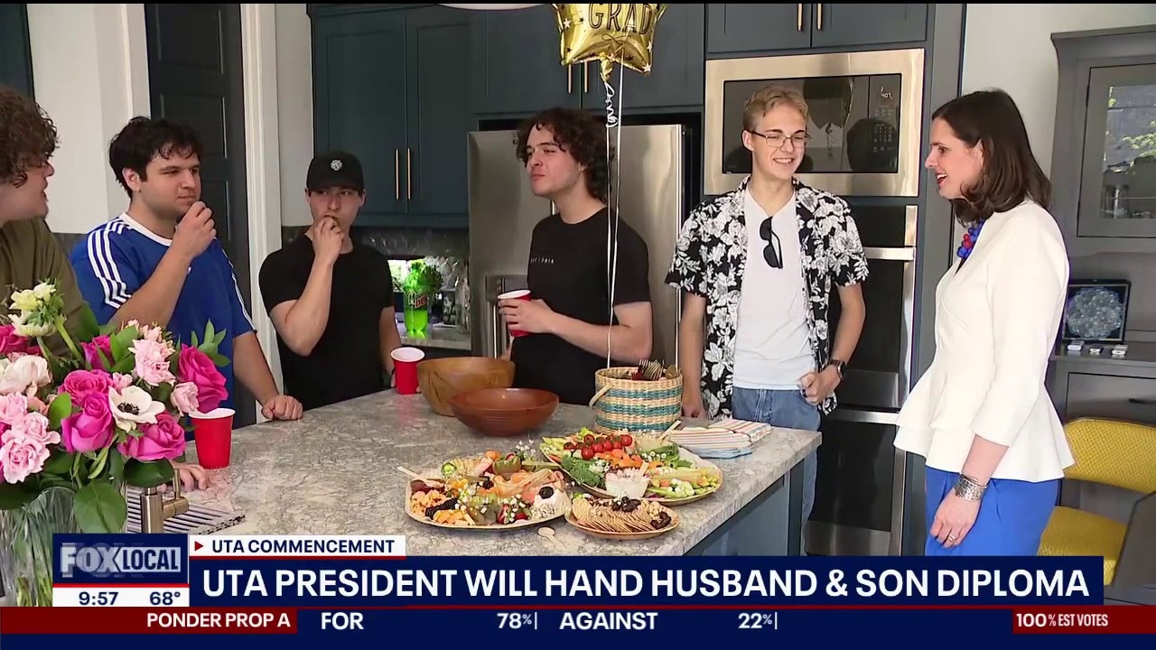 UTA president will hand husband & son diploma