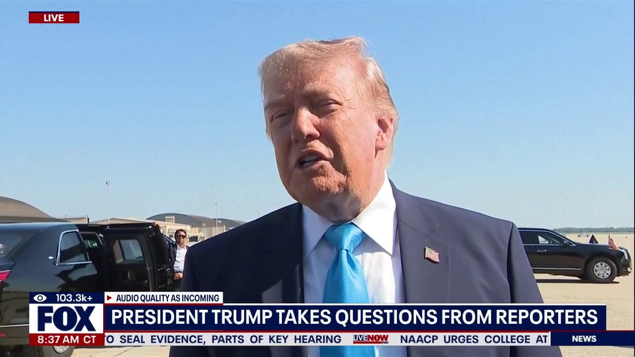 Trump speaks to reporters ahead of Connecticut trip