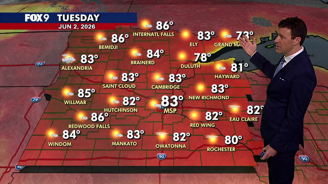 MN weather: Bright skies and 80s on Tuesday