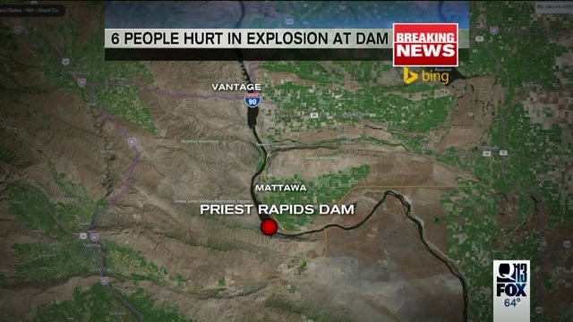 6 workers injured by explosion at central Washington dam
