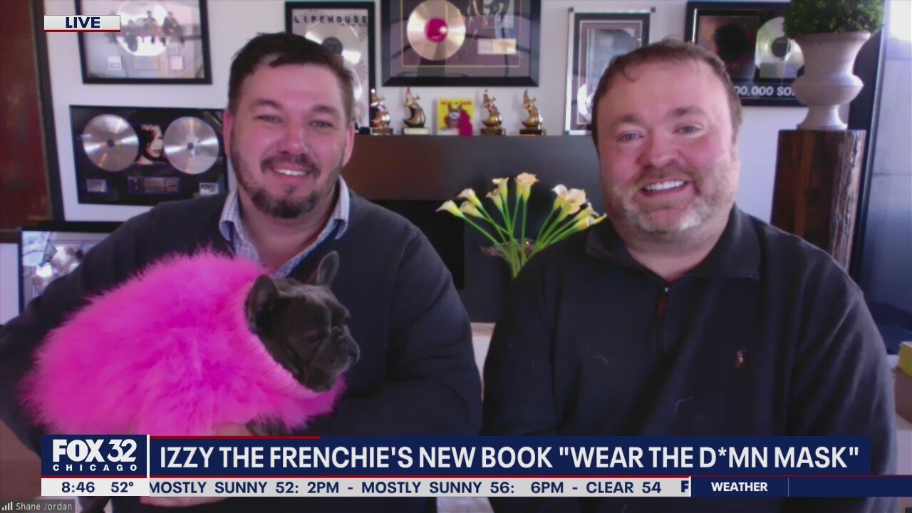 Izzy the Frenchie launches new book, 'Wear the Damn Mask'