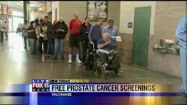 Men line up for free prostate screenings at Miller Park
