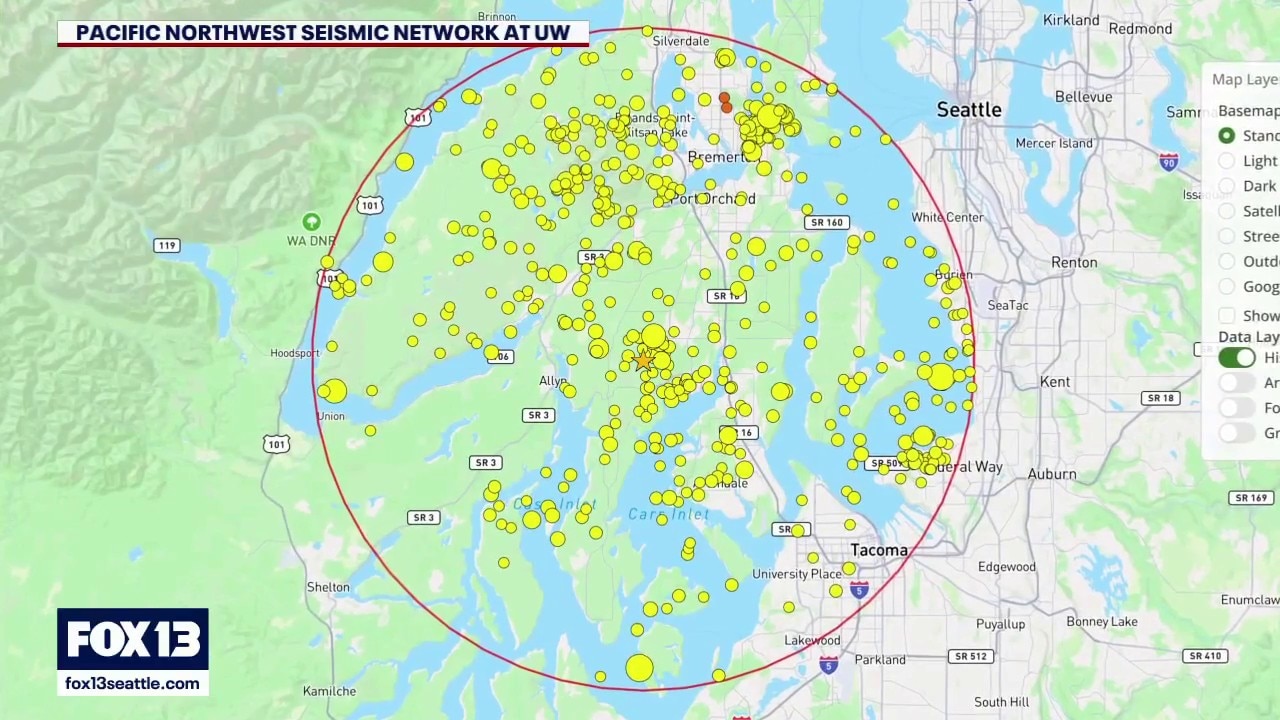 Aftershocks follow 4.2 earthquake near Gig Harbor
