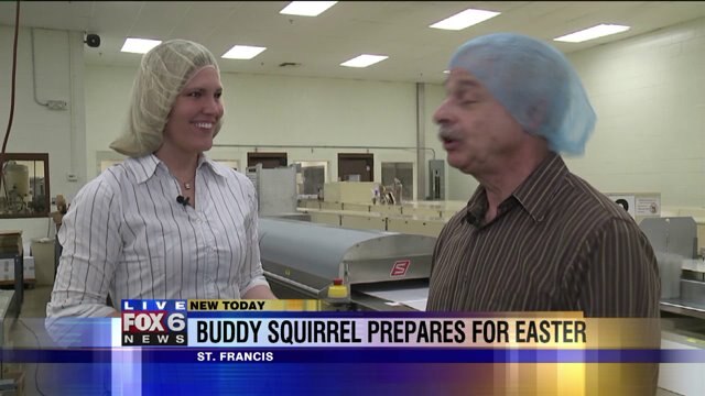 Laura helps package treats at Buddy Squirrel