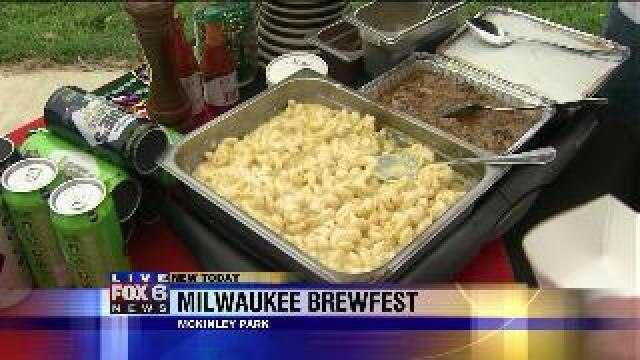 Justin checks out food at Brewfest