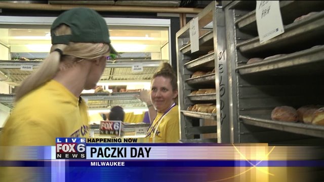 Laura helps fill a Paczki order