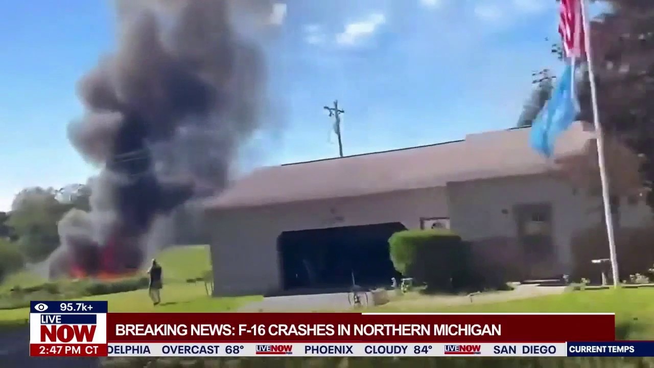 F-16 fighter jet crashes in Michigan
