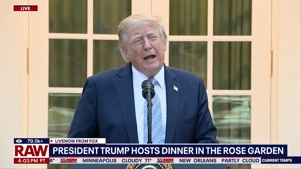 Trump hosts outdoorsmen at White House Rose Garden