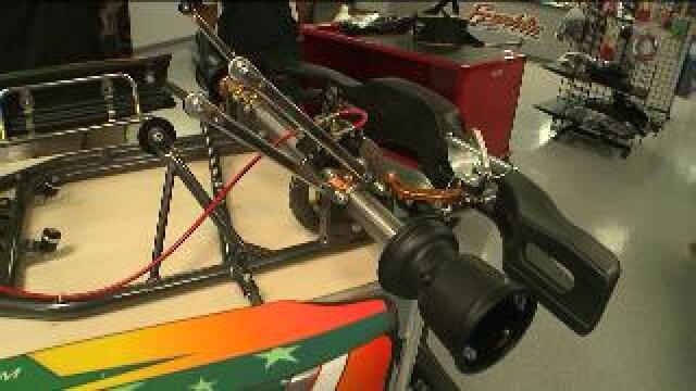 Chip learns about karting at Franklin Motorsports