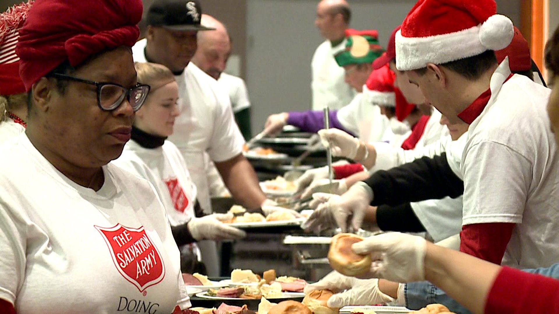 Salvation Army dinner preps