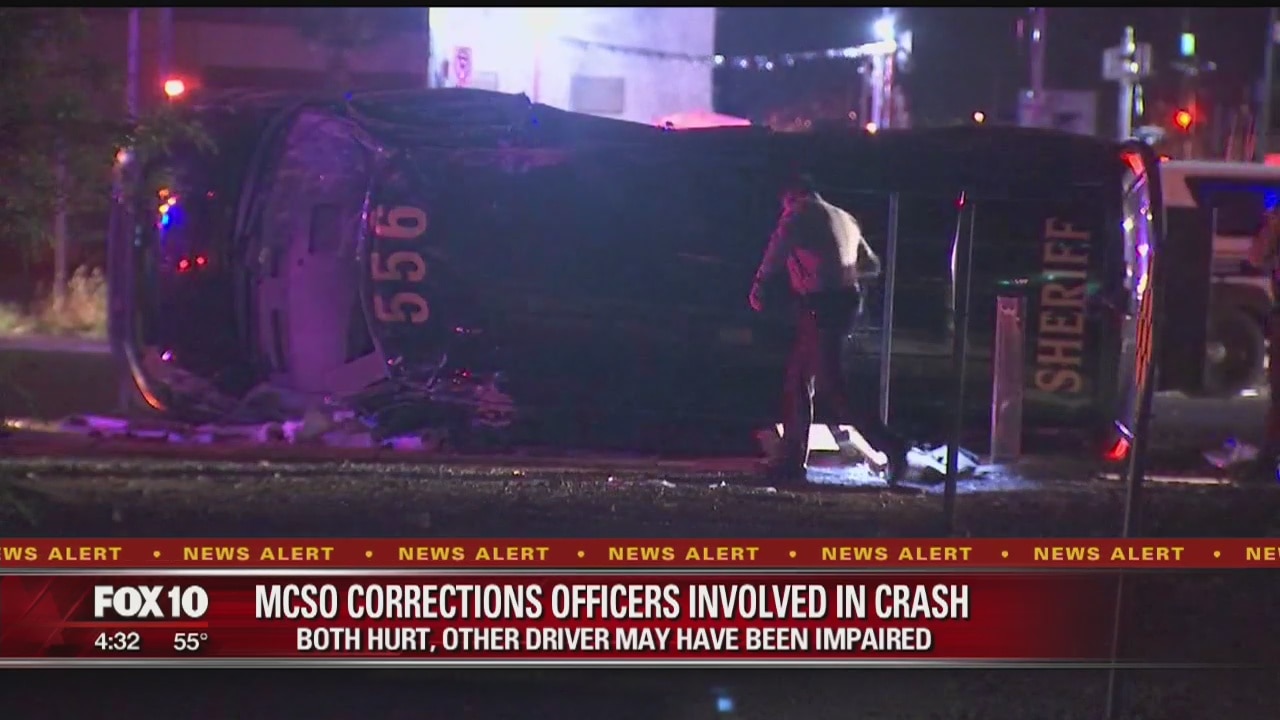 Suspected impaired driver crashes into MCSO vehicle; 2 officers injured