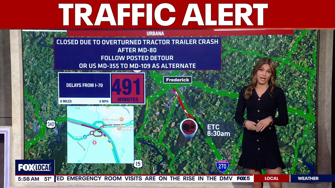 Overturned tractor trailer on I-270 cause hours of delays