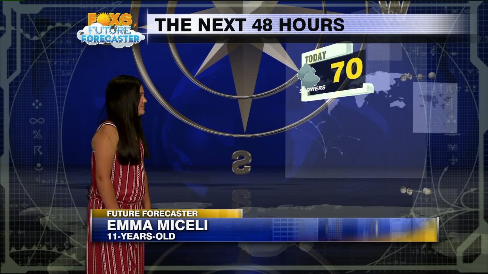 Emma helps with the weather
