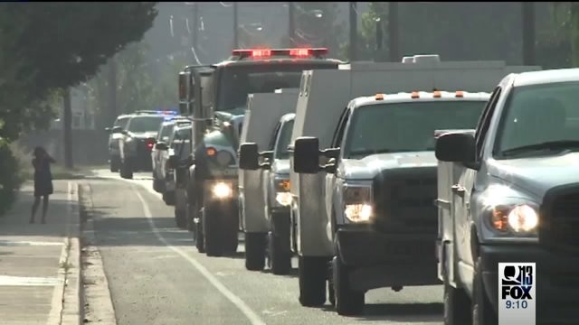 Bodies of fallen firefighters removed in procession