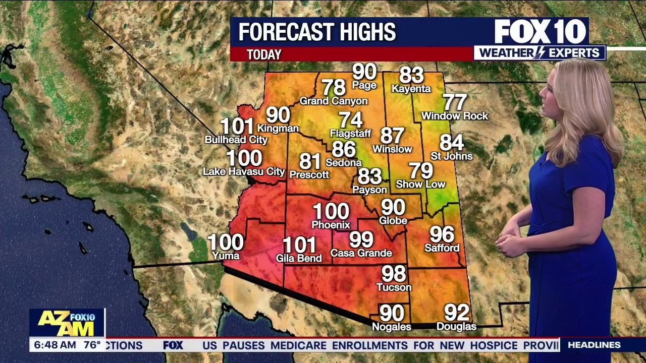 Arizona weather forecast: Highs near 100 degrees sticking around in the Phoenix area