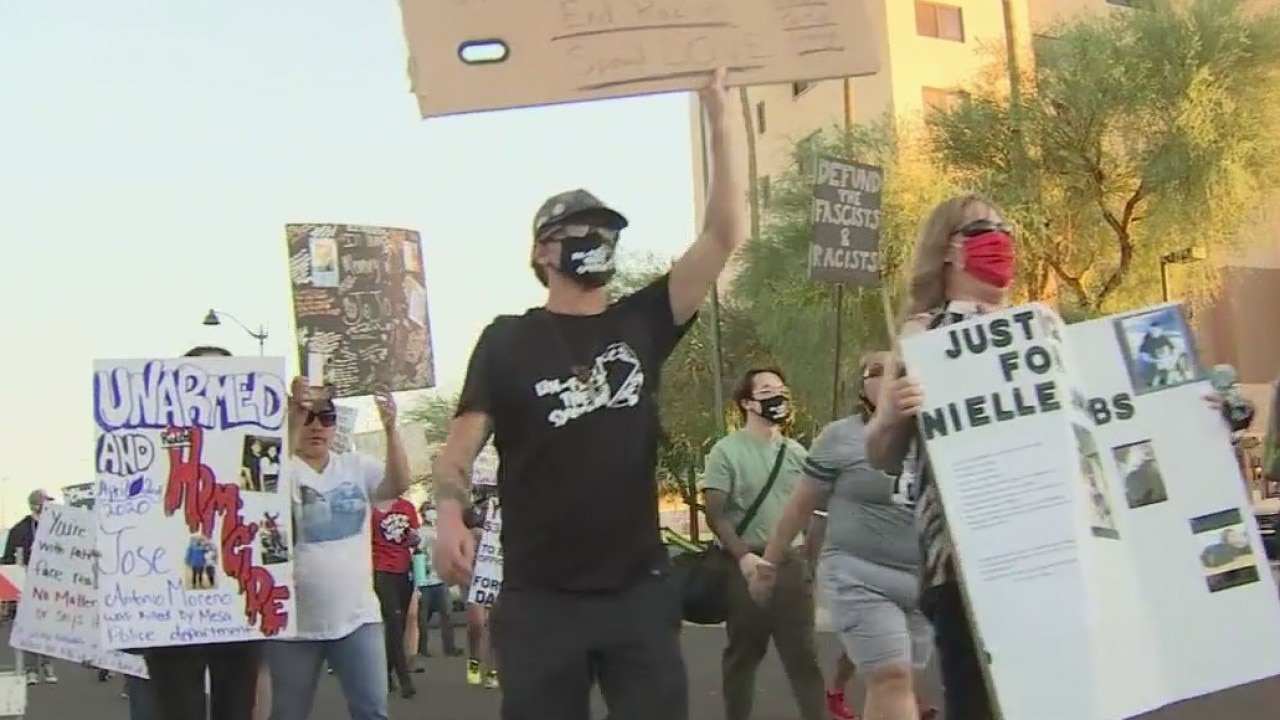 'We need justice': Hundreds of marchers take the streets in Mesa