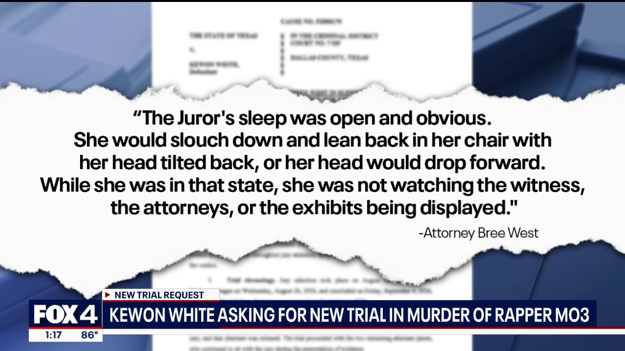 Kewon White seeks new trial because of sleepy juror