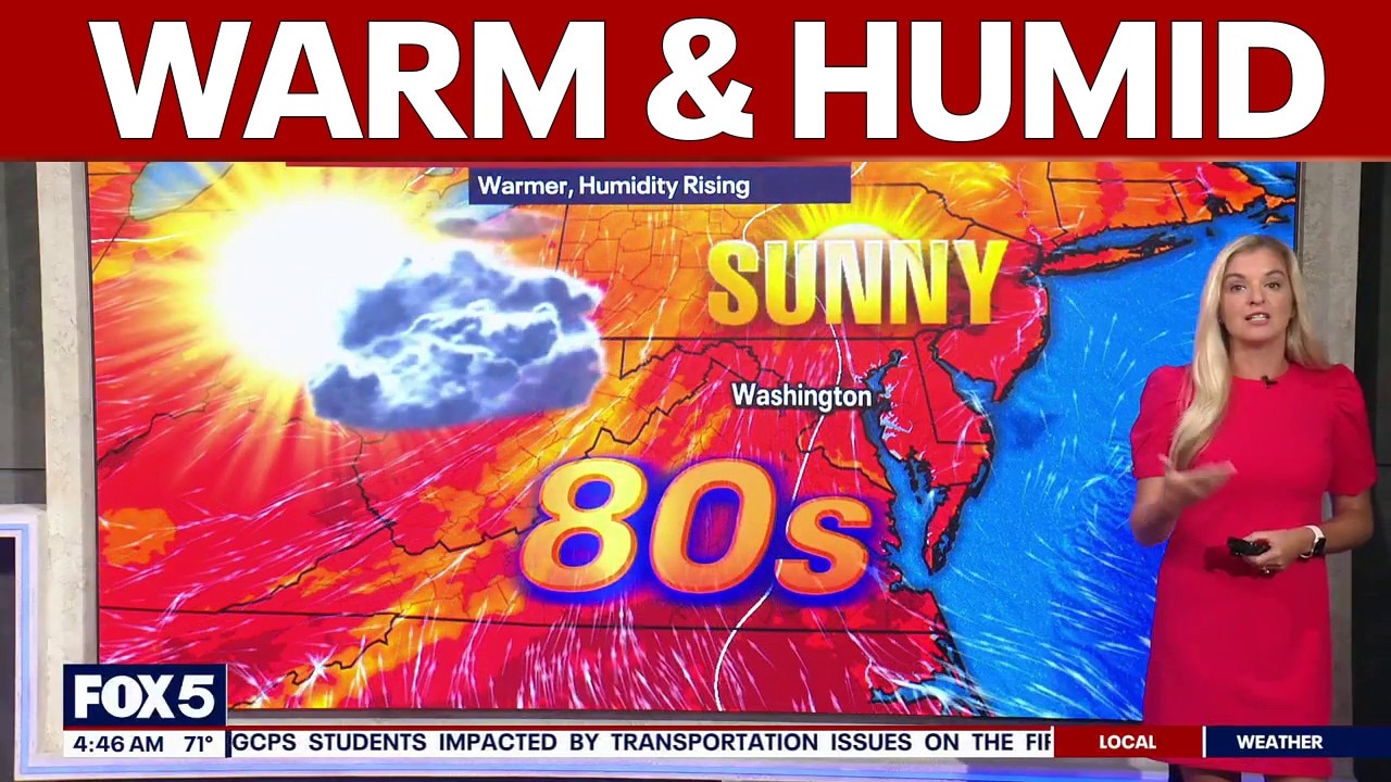 DC weather: Warm, humid Wednesday with highs in the upper-80s