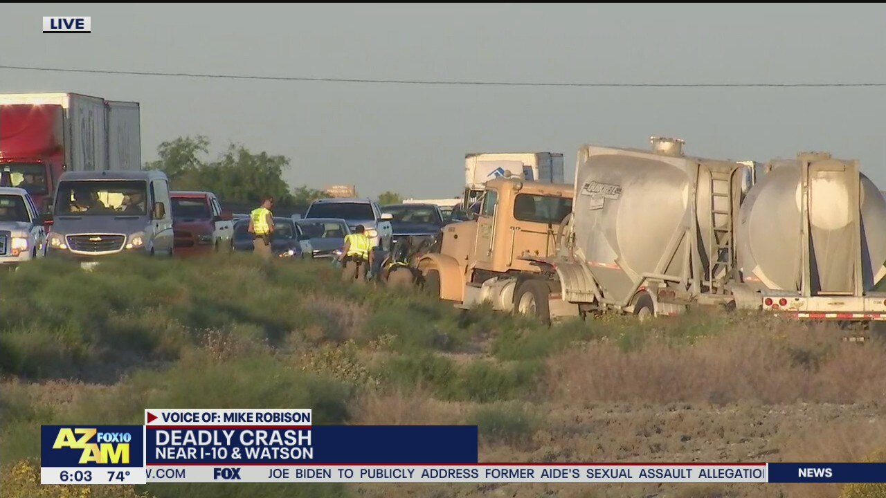 Westbound I-10 closed near Watson Road due to deadly crash