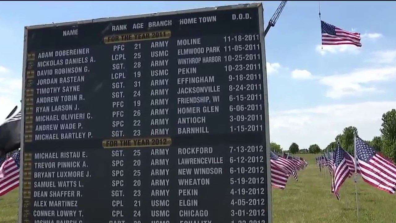 ‘Field of the Fallen’ in Cary honors Illinois service members killed in war