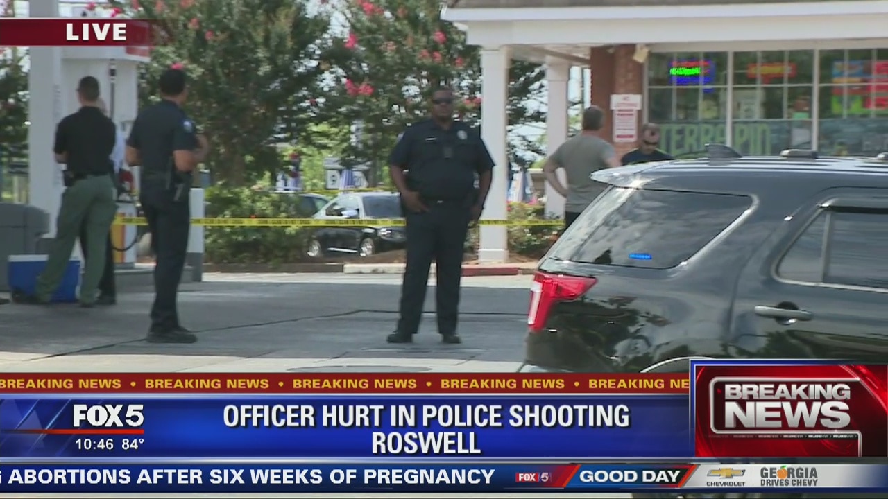 Officer hurt in police shooting in Roswell