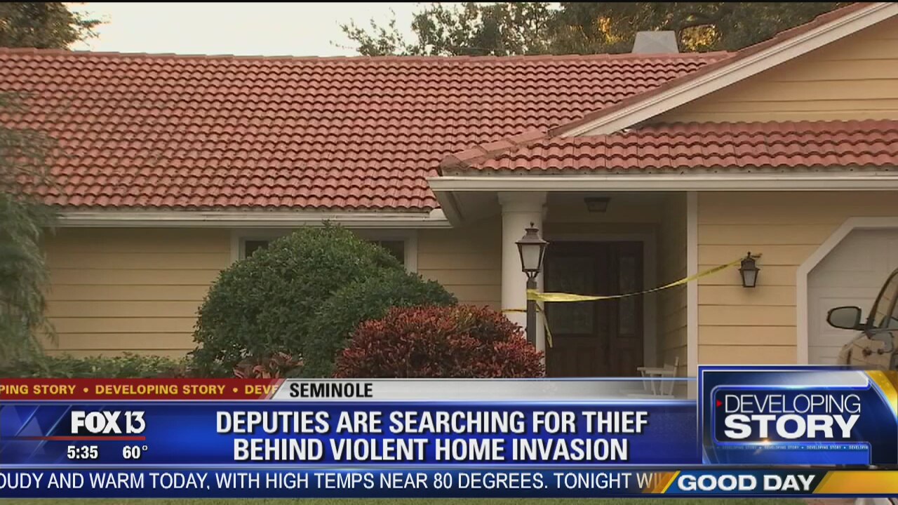 Violent home invasion in Seminole; suspect at large