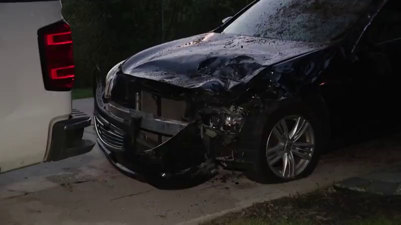 Car flies off highway, smashes into parked car in Madison Heights