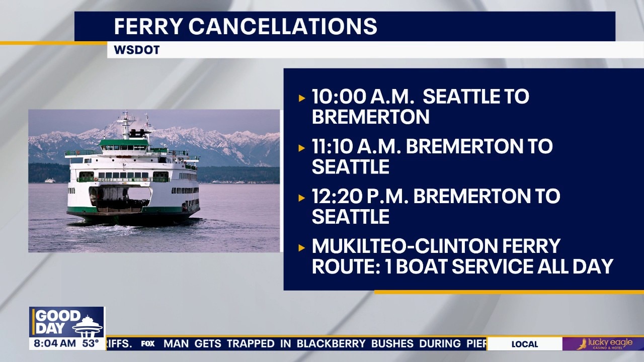 Crew shortages lead to WA ferry cancellations 
