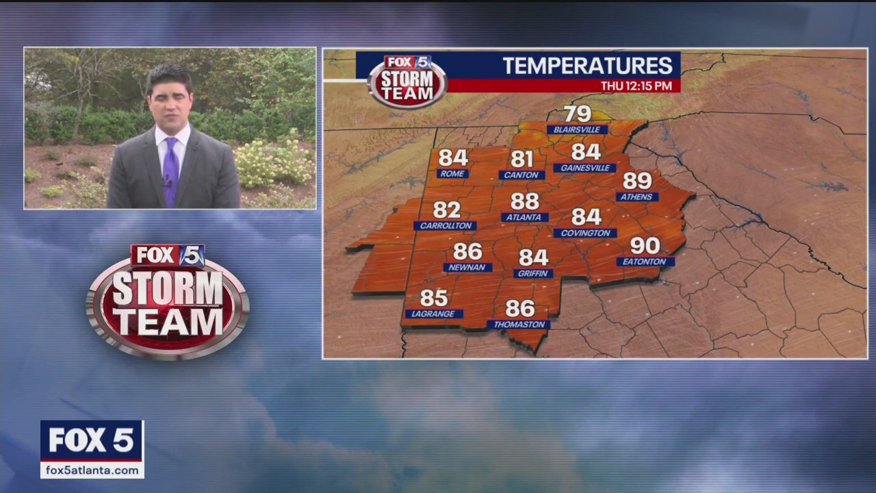 Thursday midday weather forecast