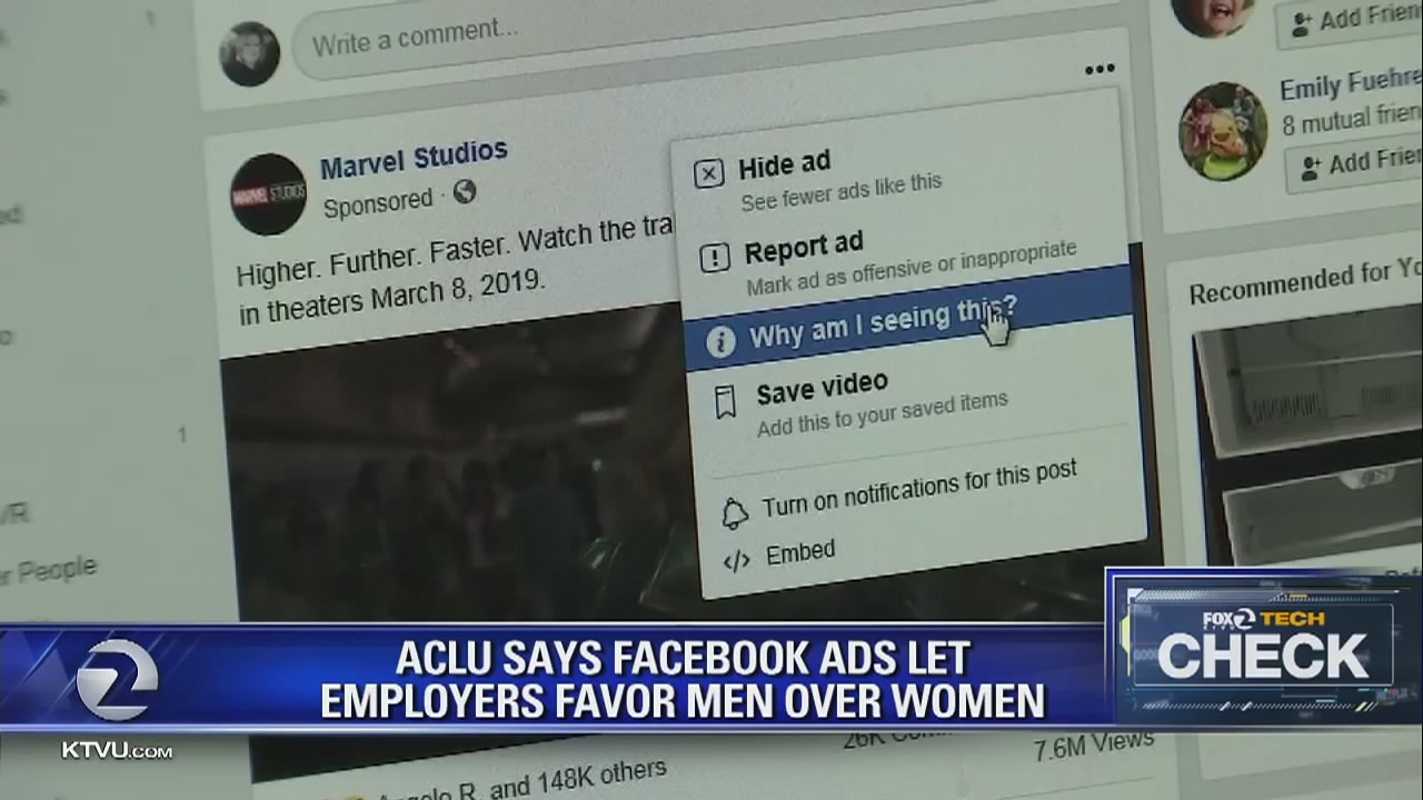 ACLU: Facebook allows gender-biased job ads on its platform