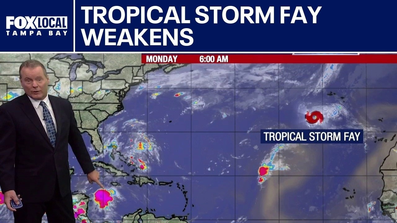 Tropical Storm Fay weakens