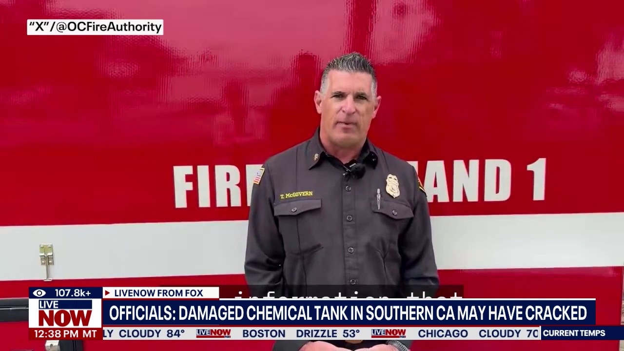 Damaged California chemical tank has potential crack 