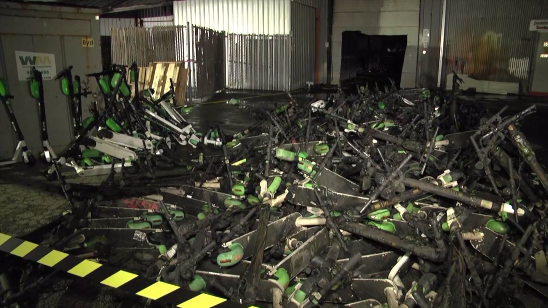 Hundreds of Lime scooters and bikes burn in Spokane