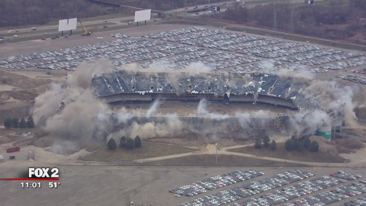 So long, Silverdome; second implosion attempt works