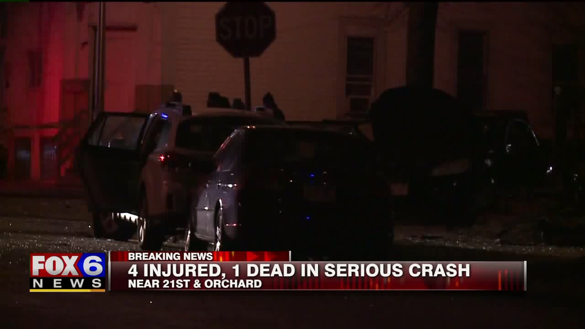 1 dead, 4 injured in crash