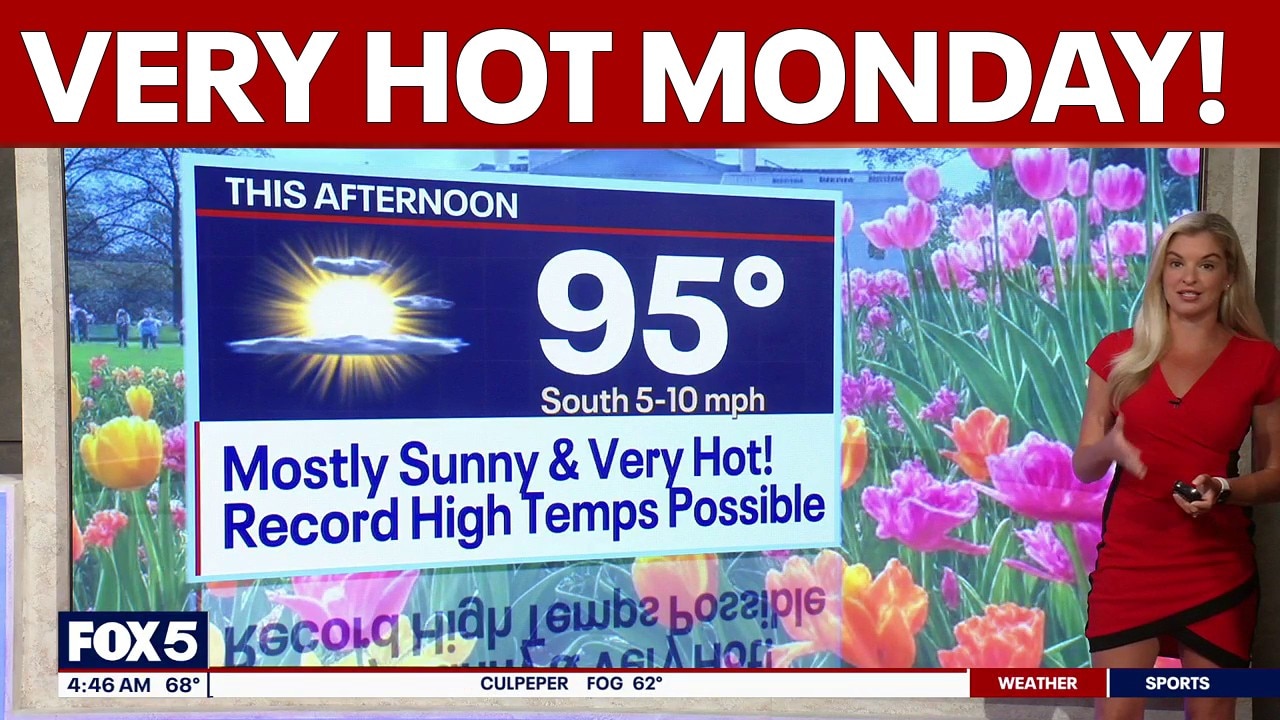DC weather: Sunny & hot Monday, record temperatures possible