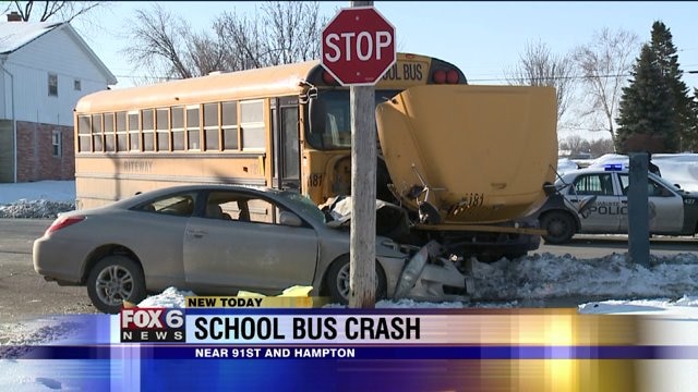 School bus involved in crash near 91st & Hampton