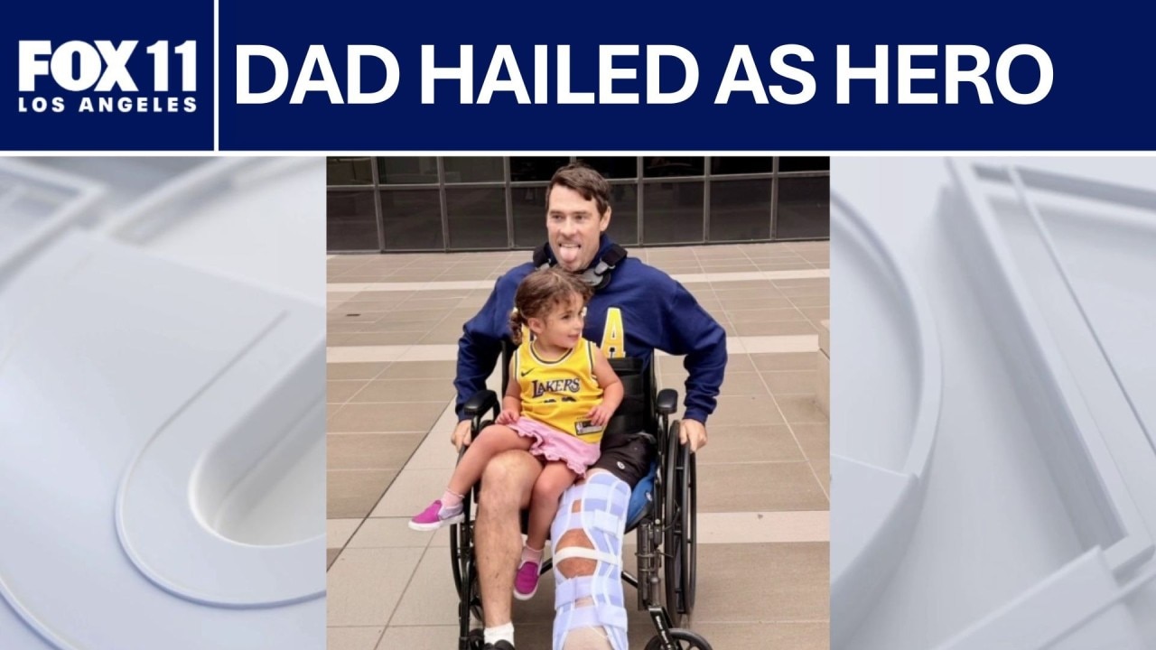 Man loses part of leg saving 2-year-old daughter