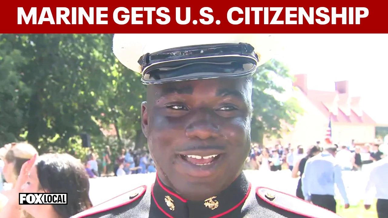 Marine gets U.S. citizenship on July 4th at Mount Vernon