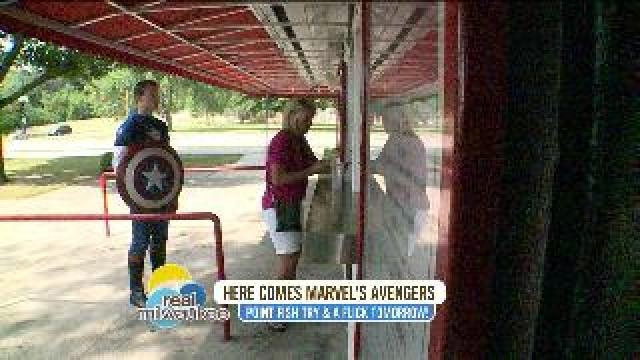 Chip dresses up as Captain America