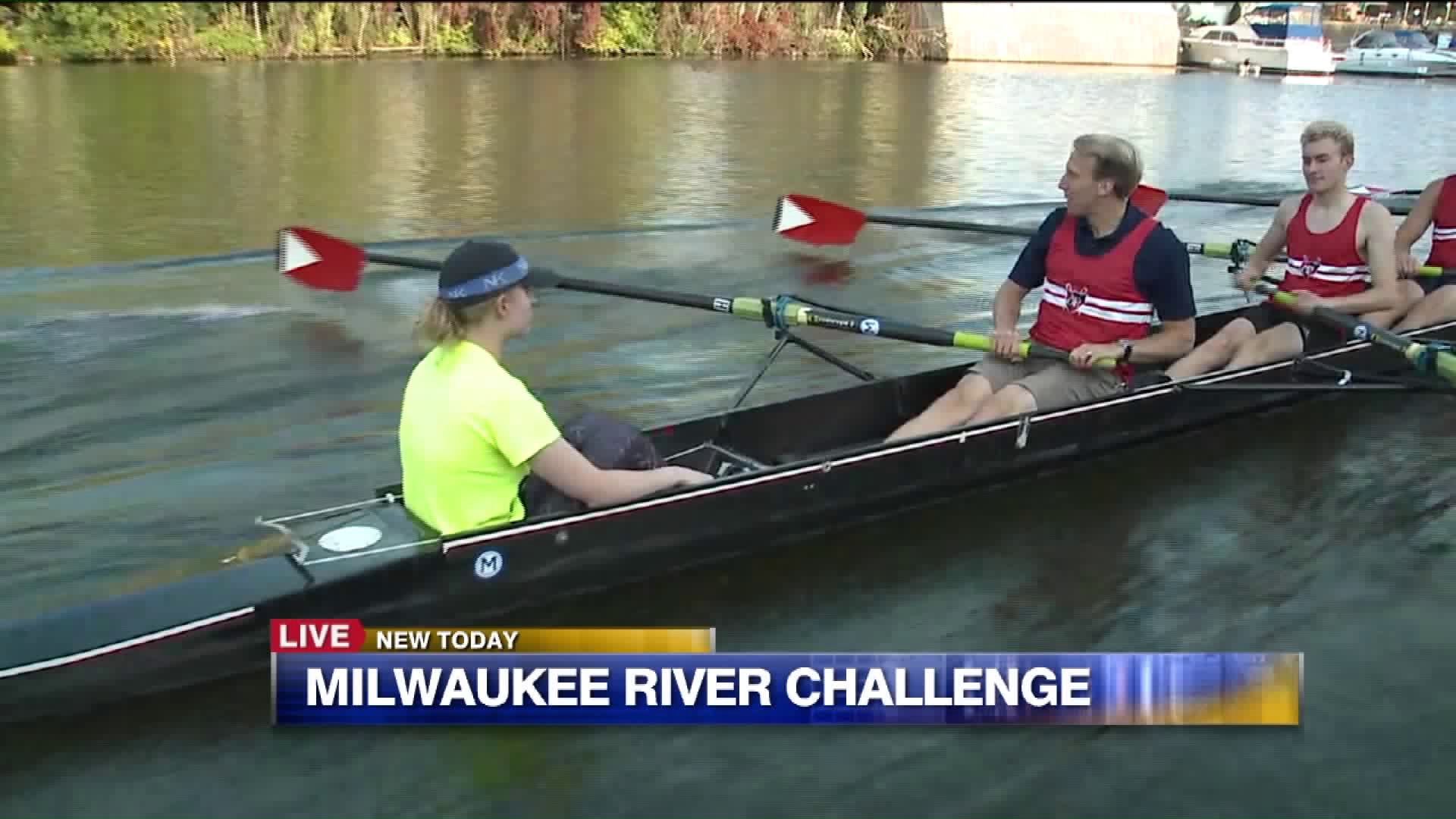 Carl puts his rowing skills to the test