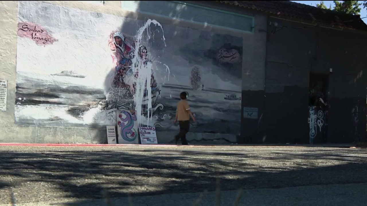 Mural depicting immigrants vandalized in Berkeley 