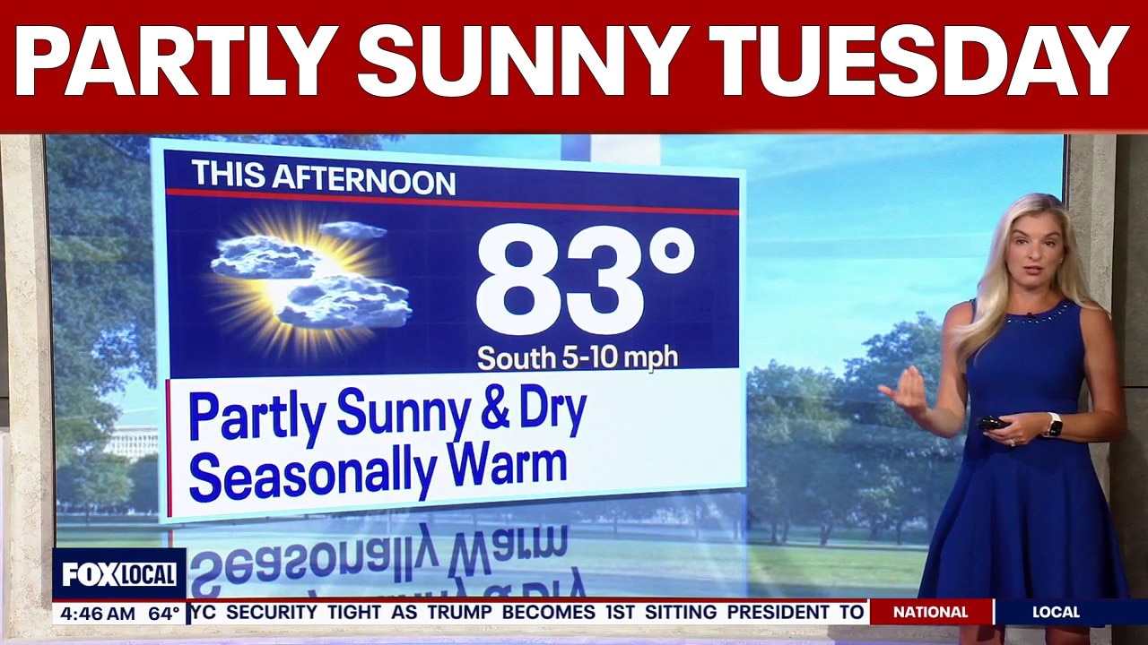 DC Weather: Partly sunny Tuesday with highs near 83 degrees